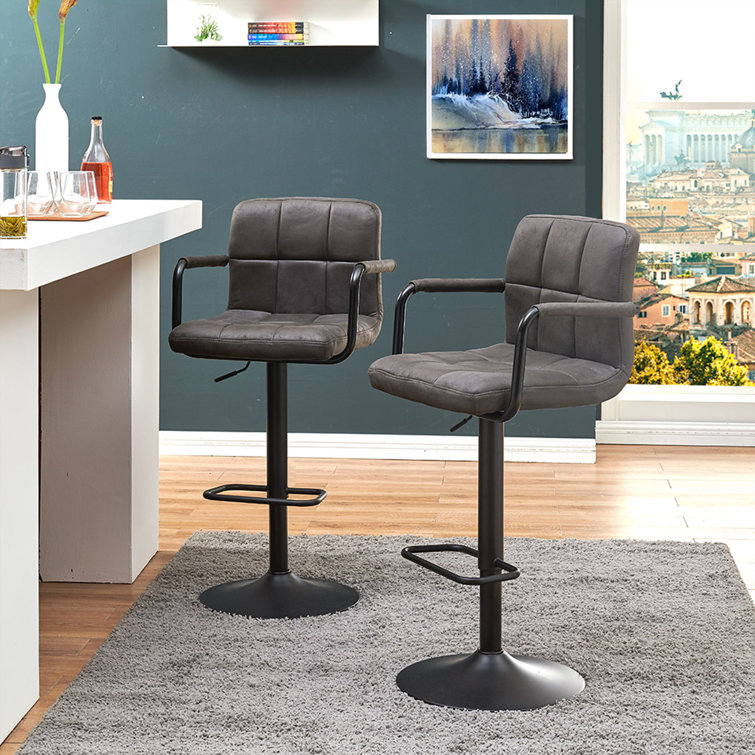 Latitude Run® Amjed Swivel Upholstered Adjustable Height Counter Stool